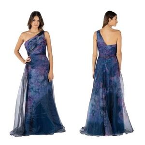 Rene Ruiz Collection One Shoulder Organza Gown